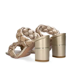 Sandalia Salto Baixo Helen-677 Dourado