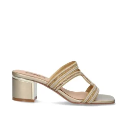 Sandalia Salto Baixo Isabel-592 Dourado