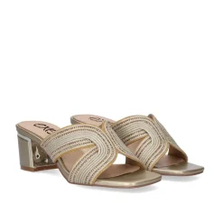 Sandalia Salto Baixo Isabel-590 Dourado