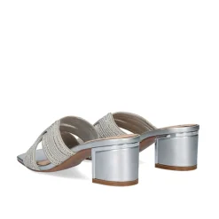 Sandalia Salto Baixo Isabel-590 Silver