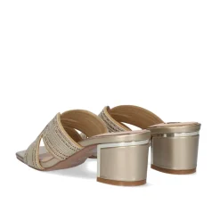 Sandalia Salto Baixo Isabel-590 Dourado