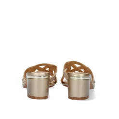 Sandalia Salto Baixo Isabel-599 Dourado