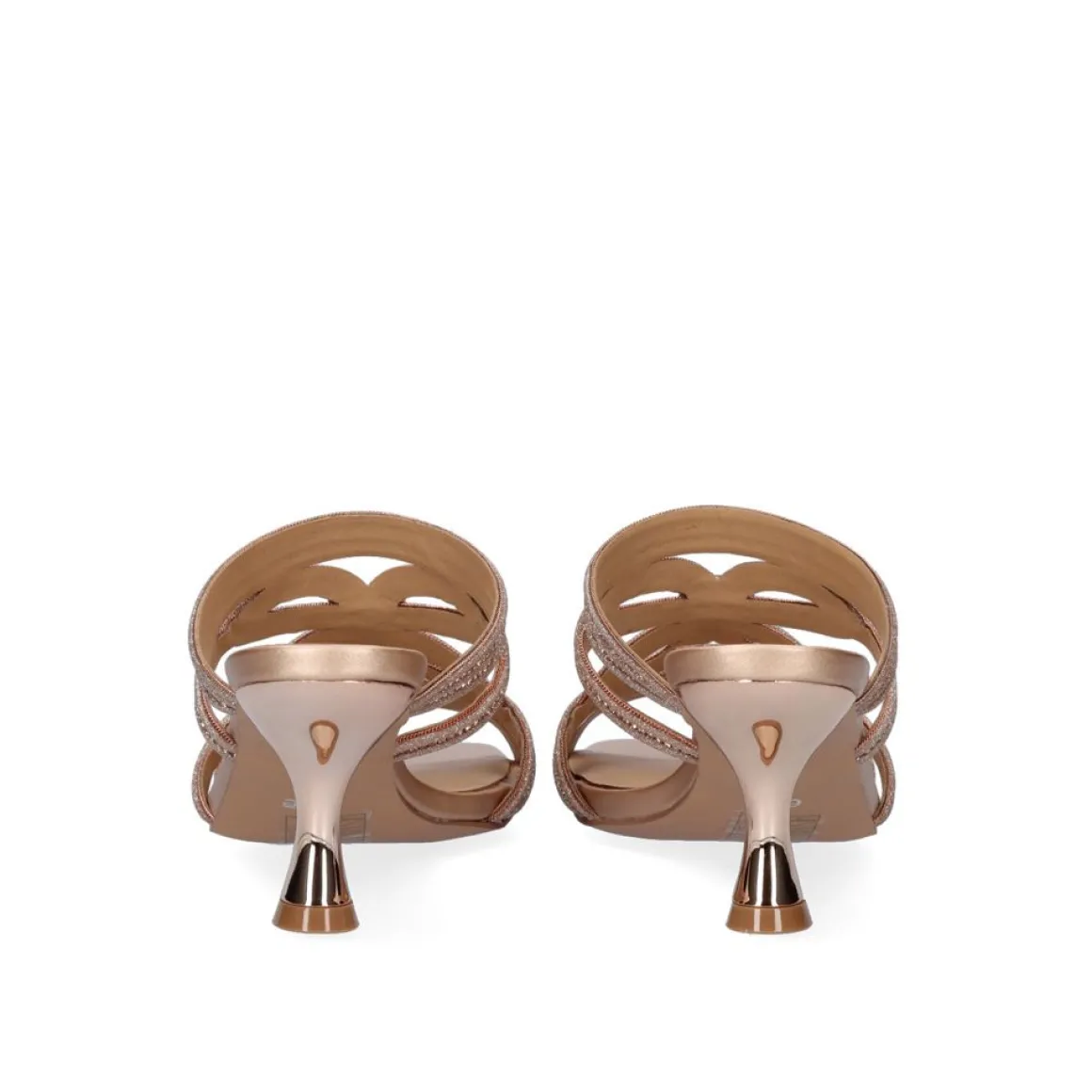 Sandalia Salto Baixo Jennifer-126 Rosa Dourado