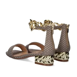 Sandalia Salto Baixo Katy-011 Dourado