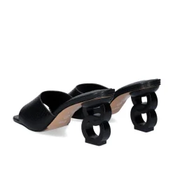 Sandalia Salto Baixo Lilian-160 Serpente Preta