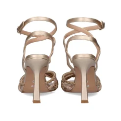 Sandalia Salto Ginger-493 Strass Ouro