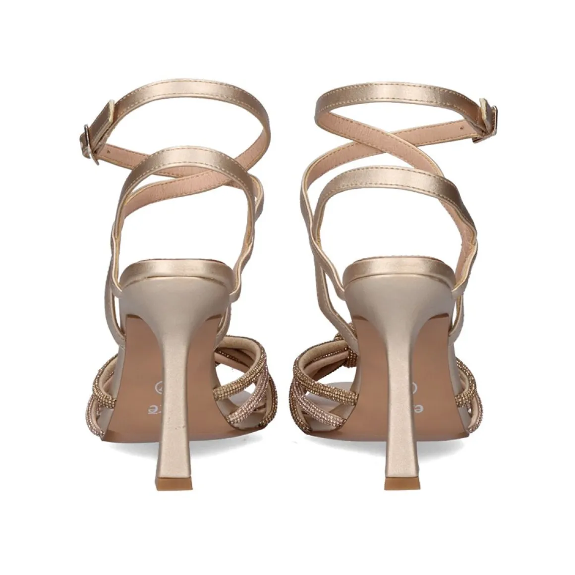 Sandalia Salto Ginger-493 Strass Ouro