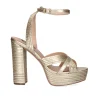 Sandalia Salto Ophelia-832 Snake Dourado