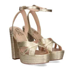 Sandalia Salto Ophelia-832 Snake Dourado