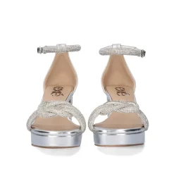 Sandalia Salto Verao 2023 Lina-220 Prata