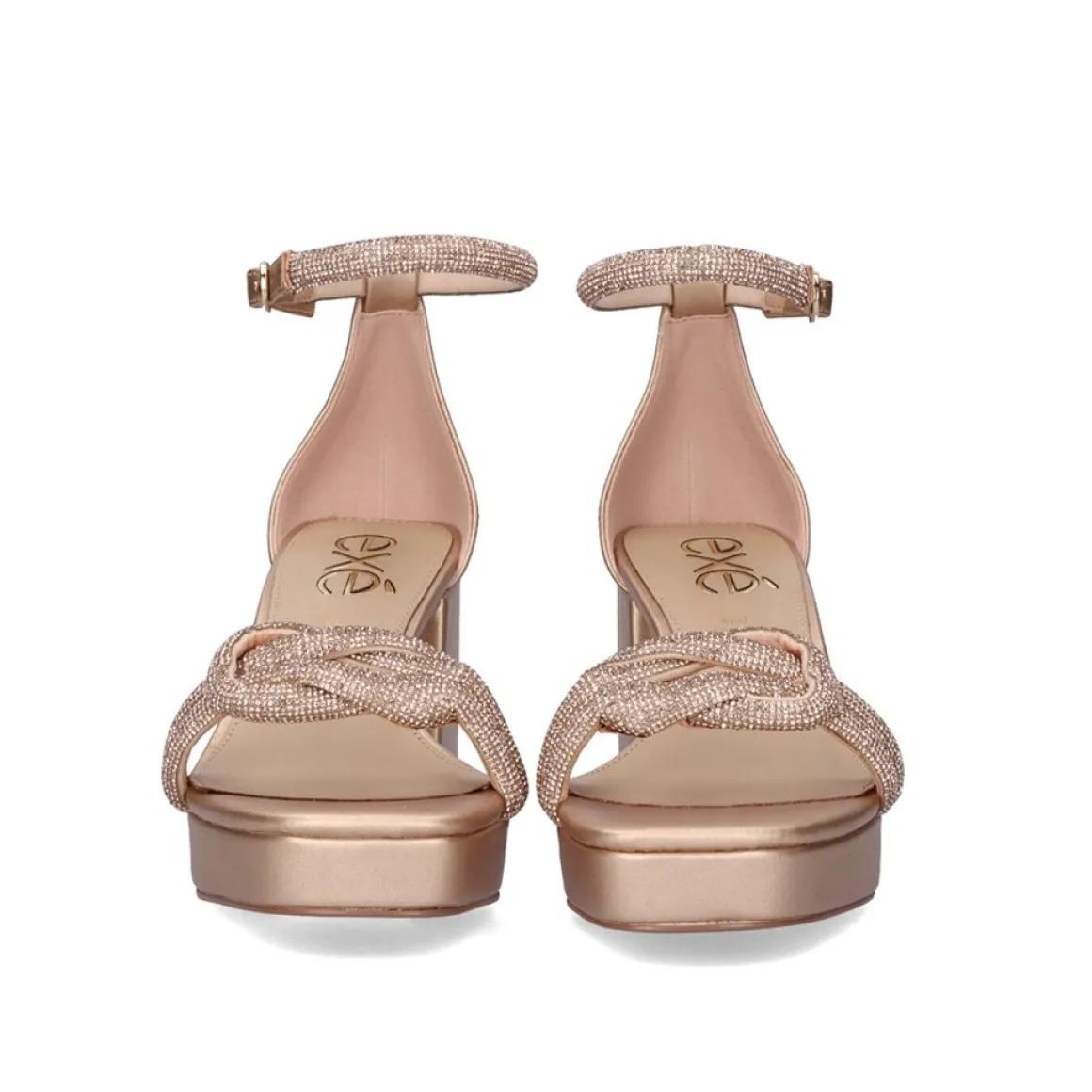 Sandalia Salto Verao 2023 Lina-220 Champanhe