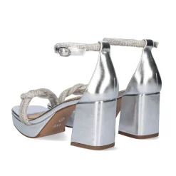 Sandalia Salto Verao 2023 Lina-220 Prata