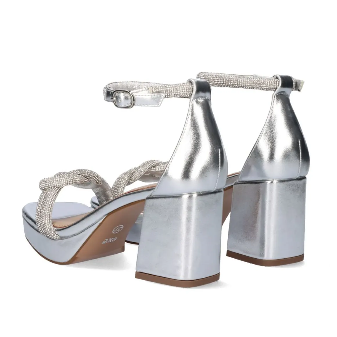 Sandalia Salto Verao 2023 Lina-220 Prata