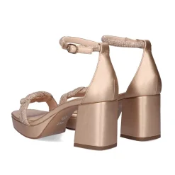 Sandalia Salto Verao 2023 Lina-220 Champanhe