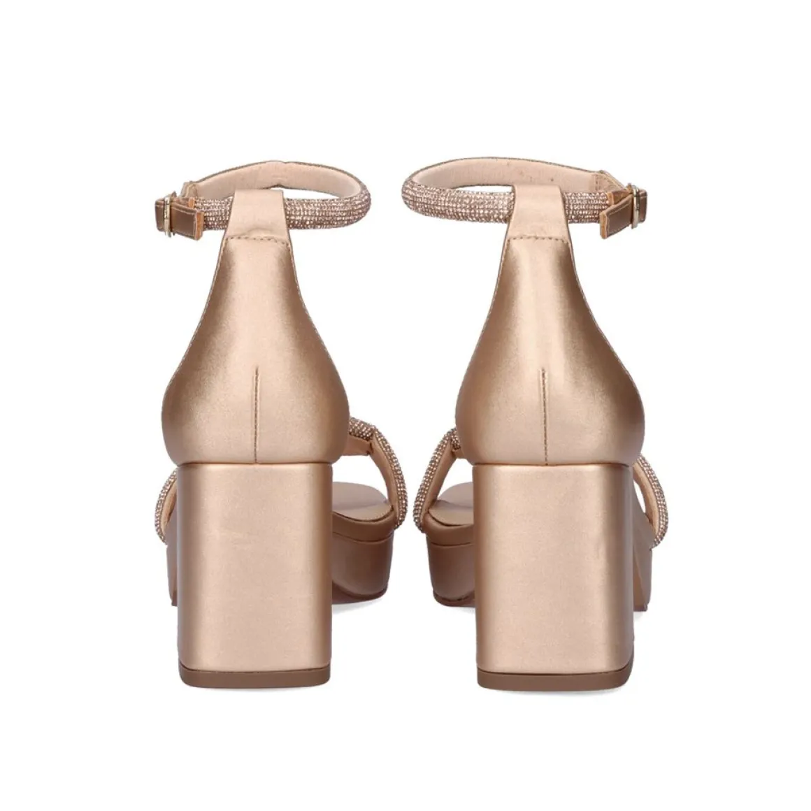 Sandalia Salto Verao 2023 Lina-220 Champanhe