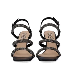 Sandalia 23V De Salto Exe Bianca-760 Strass Preta