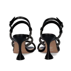 Sandalia 23V De Salto Exe Bianca-760 Strass Preta