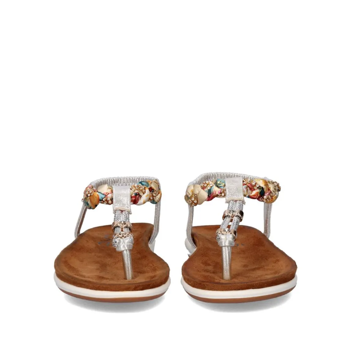 Sandálias De Dedo Plano F8043-32A Prata