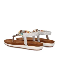 Sandálias De Dedo Plano F8043-32A Prata