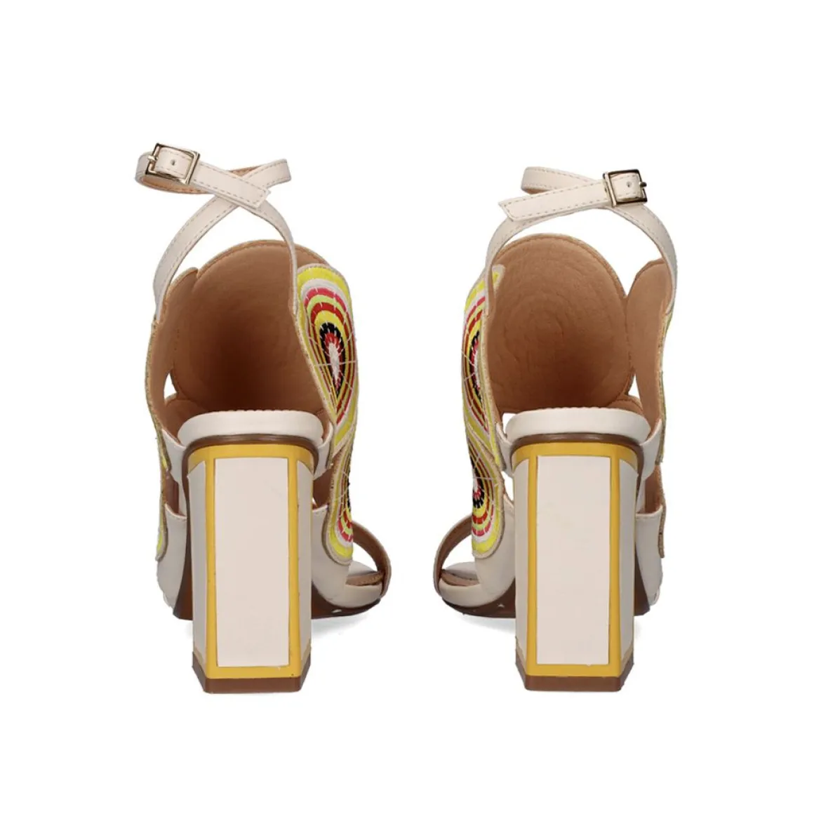 Sandálias De Salto Alto Com Detalhes Circulares Lucia-833 Ice