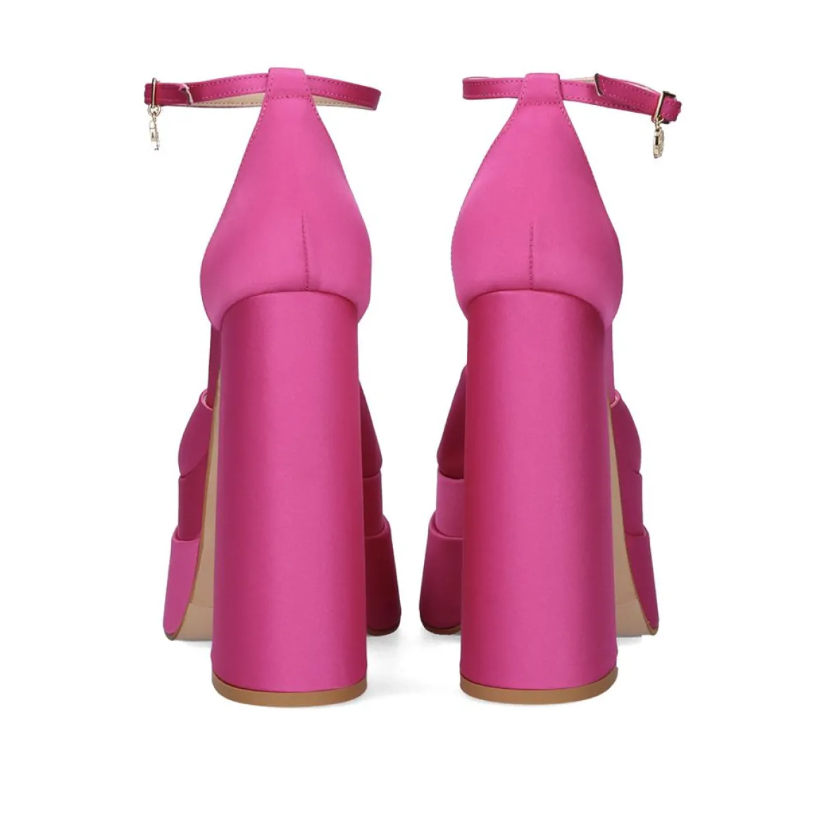 Sandálias De Salto Alto Em Cetim Medusa-815 Fuxia