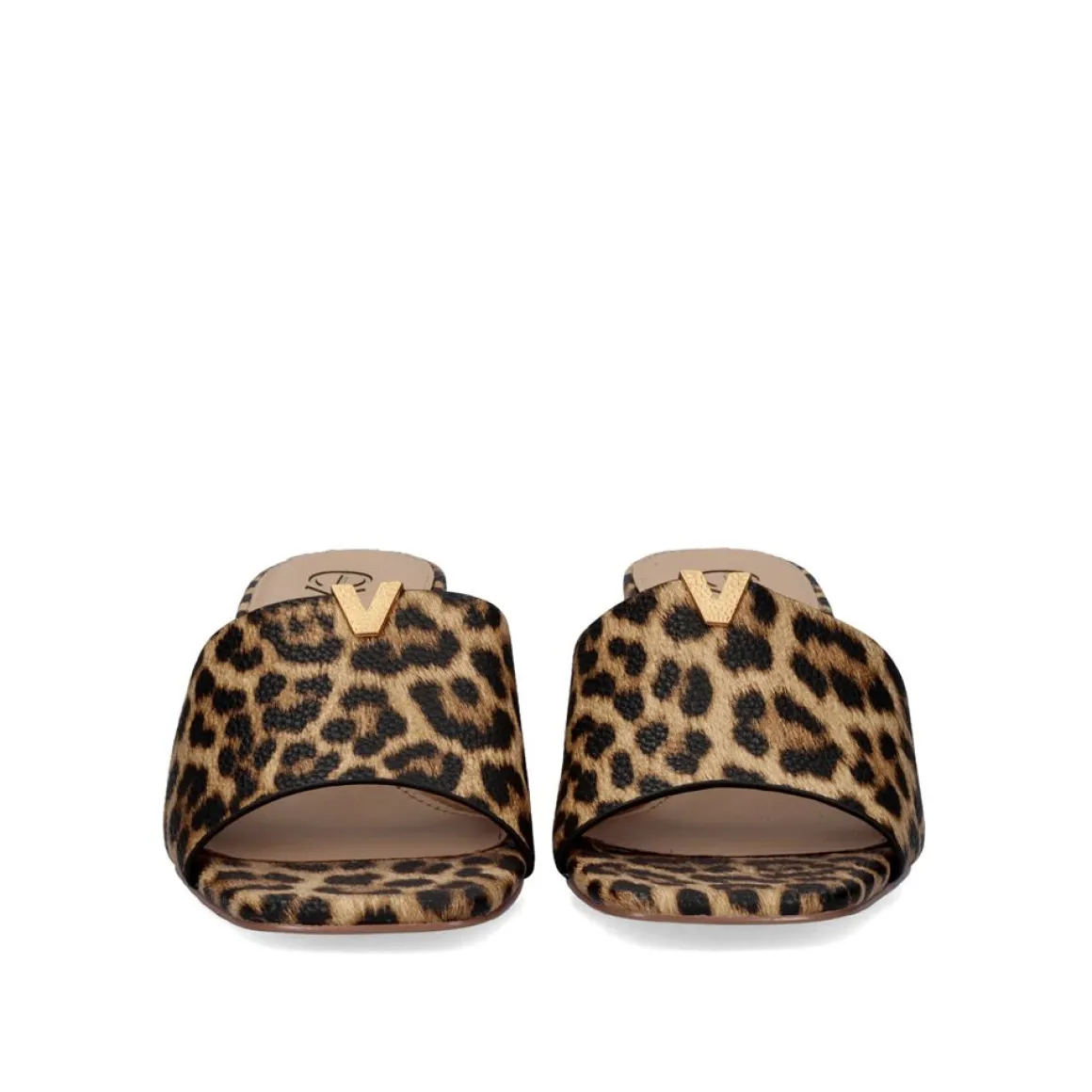 Sandálias De Salto Baixo Isabel-572 Leopardo