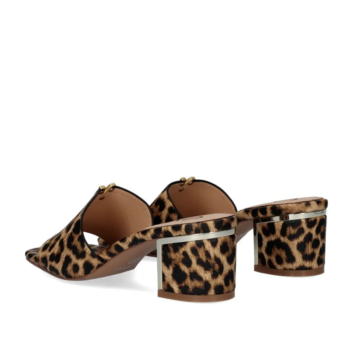 Sandálias De Salto Baixo Isabel-572 Leopardo
