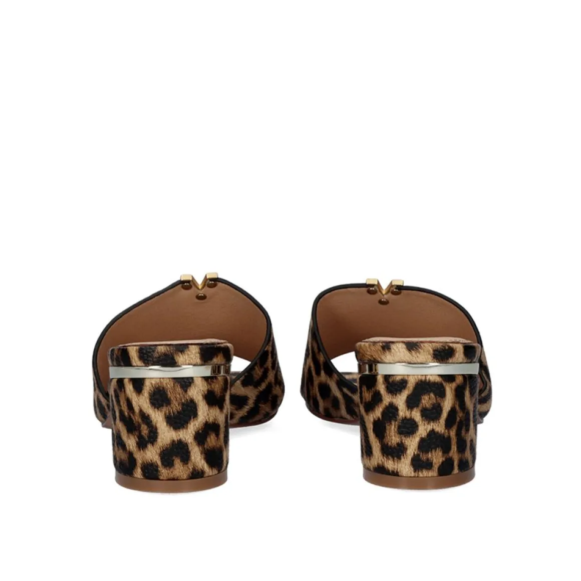 Sandálias De Salto Baixo Isabel-572 Leopardo