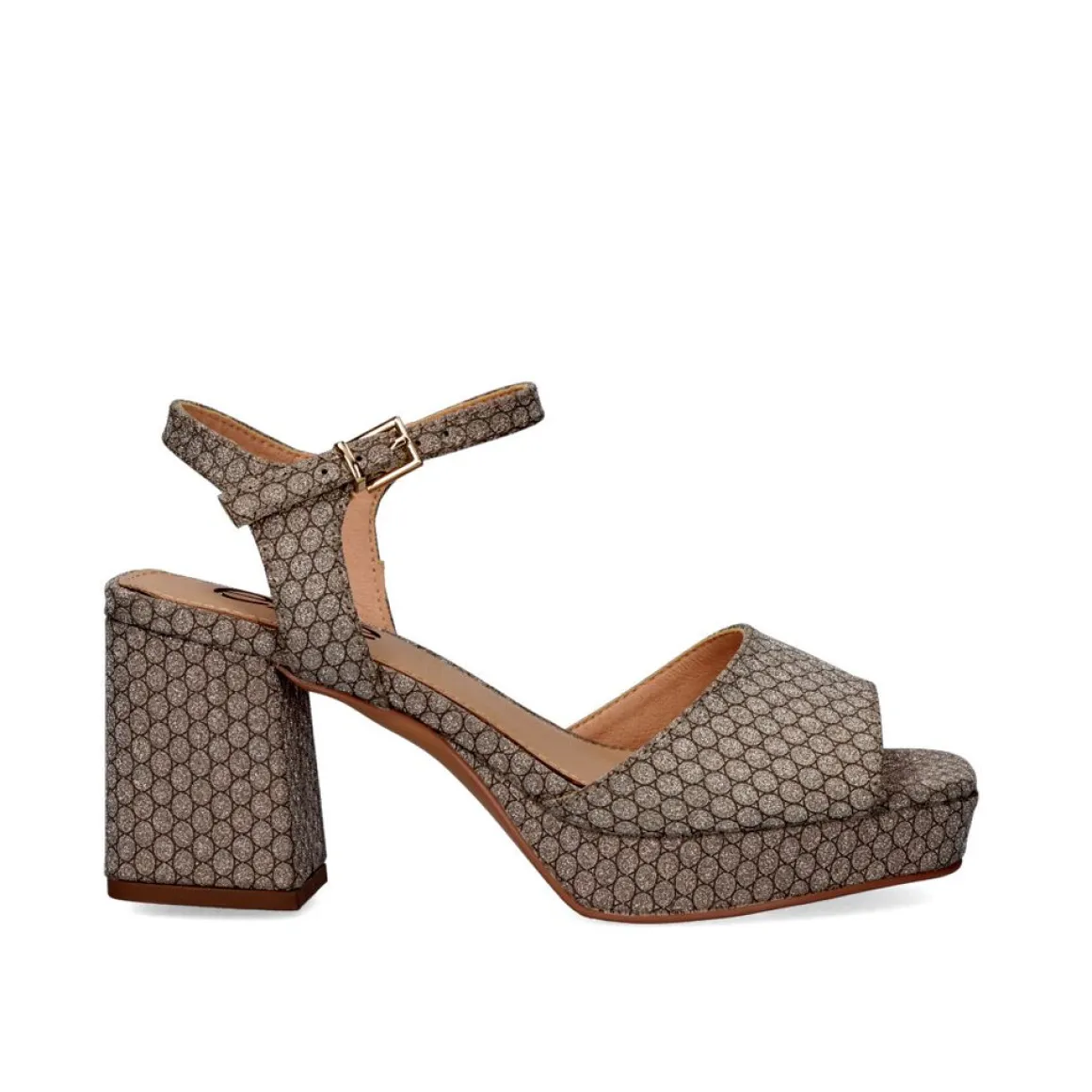 Sandálias De Salto De Ouro Brilhante Lina-501