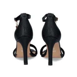 Sandálias De Salto Preto Rebeca-931 Serpente