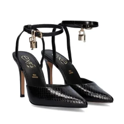 Sapato Calcanhar Jessica-673 Preto Snake