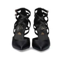 Sapato Calcanhar Jessica-676 Preto Com Tiras