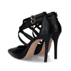 Sapato Calcanhar Jessica-676 Preto Com Tiras