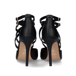 Sapato Calcanhar Jessica-676 Preto Com Tiras