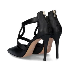 Sapato Calcanhar Jessica-930 Com Tiras Em Preto