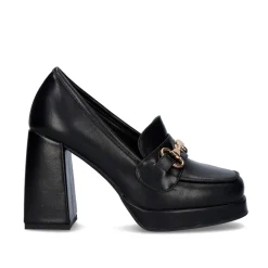 Sapato De Salto Alto Estilo Mocassim W2083-R3136 Cor Preta