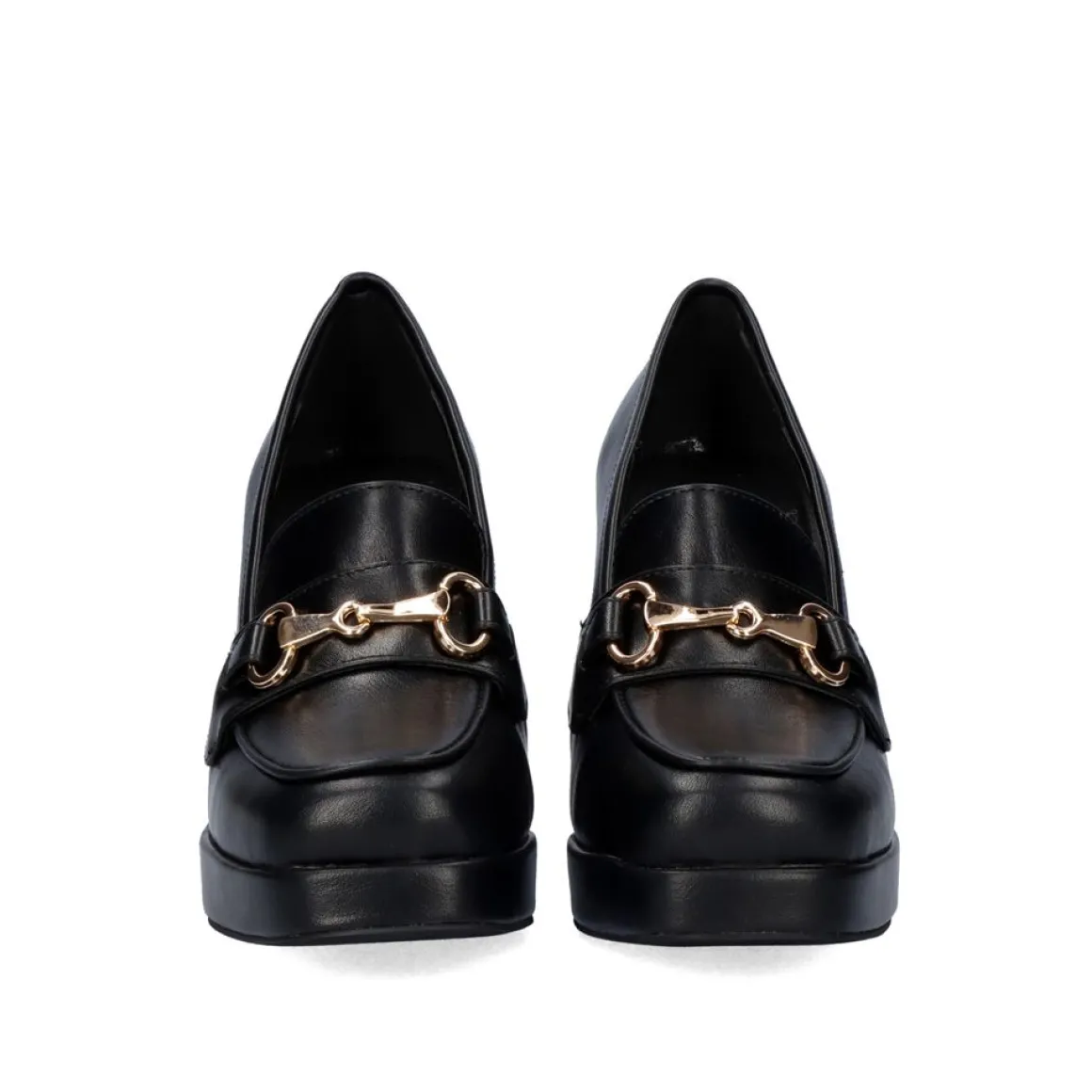 Sapato De Salto Alto Estilo Mocassim W2083-R3136 Cor Preta