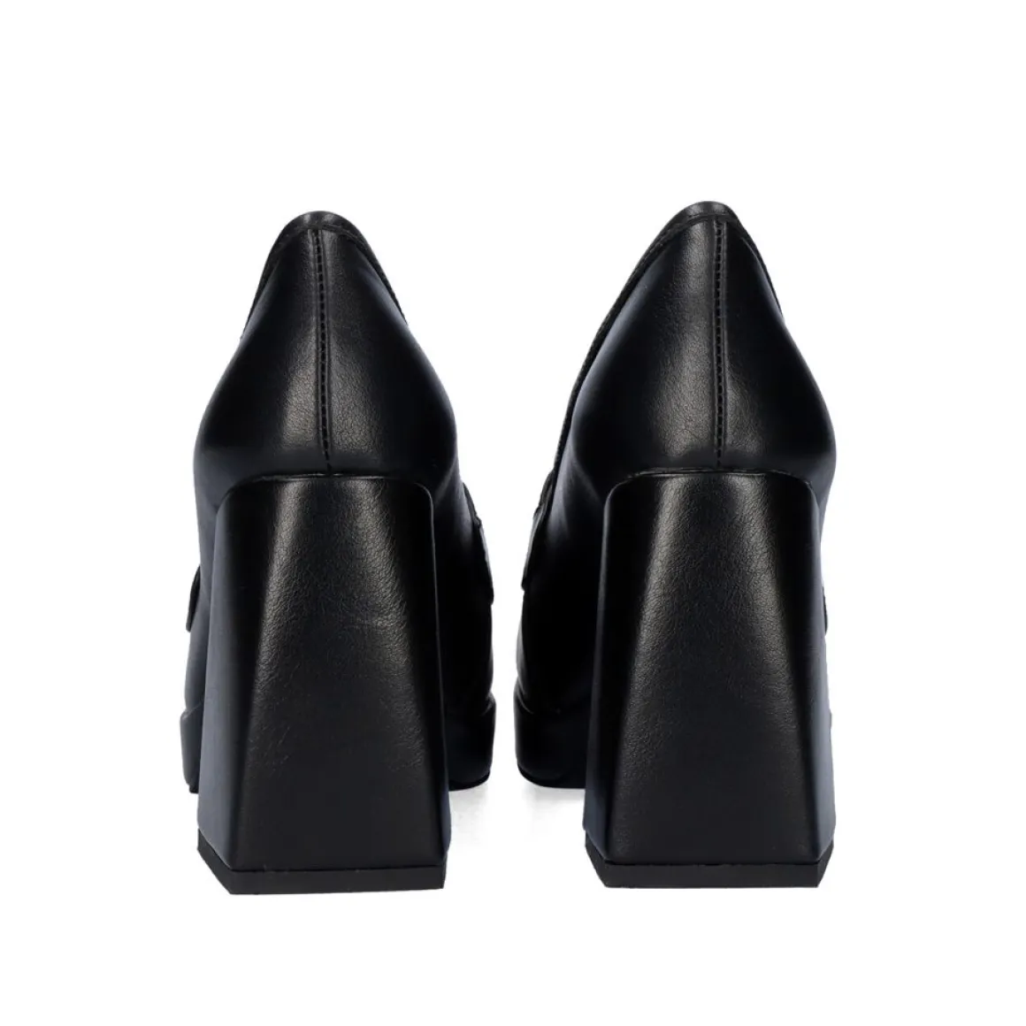 Sapato De Salto Alto Estilo Mocassim W2083-R3136 Cor Preta