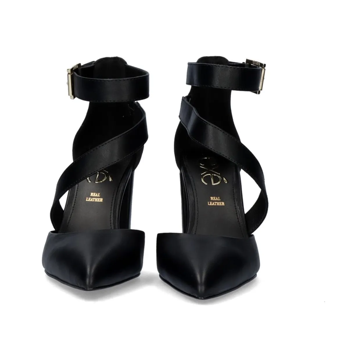 Sapato De Salto Quadrado Leslie-710 Em Preto