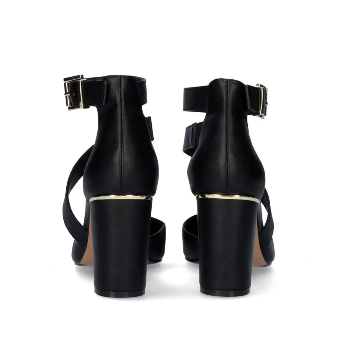 Sapato De Salto Quadrado Leslie-710 Em Preto