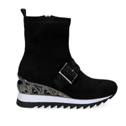 Sneaker Botin Com Cunha Y2327-H258 Em Preto