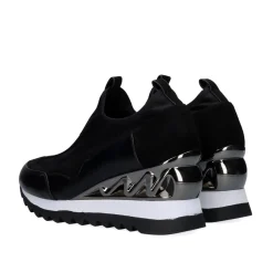 Sneaker Licra Com Cunha Y2326-H278 Em Preto