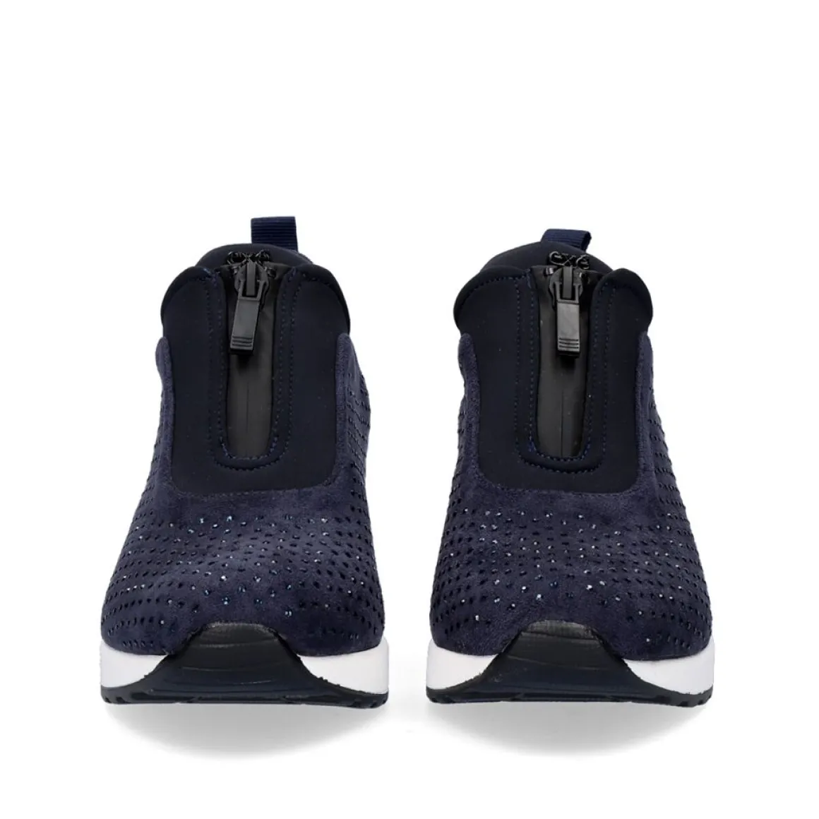 Sneaker Plataforma Azul Ex24 Com Brilhantes