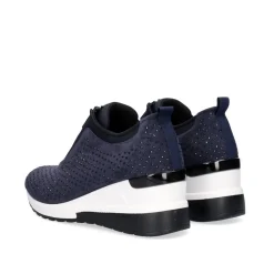 Sneaker Plataforma Azul Ex24 Com Brilhantes