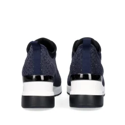 Sneaker Plataforma Azul Ex24 Com Brilhantes