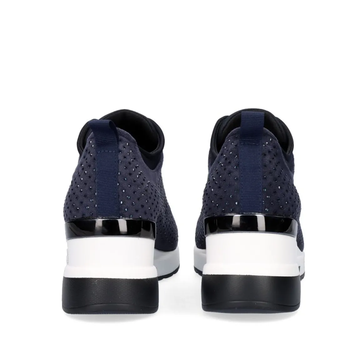 Sneaker Plataforma Azul Ex24 Com Brilhantes