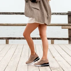 Sneaker Plataforma Ex25 Em Camel