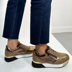 Sneaker Plataforma Ex39 Em Khaki