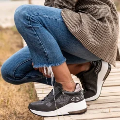 Sneaker Plataforma Ex34 Em Cinza