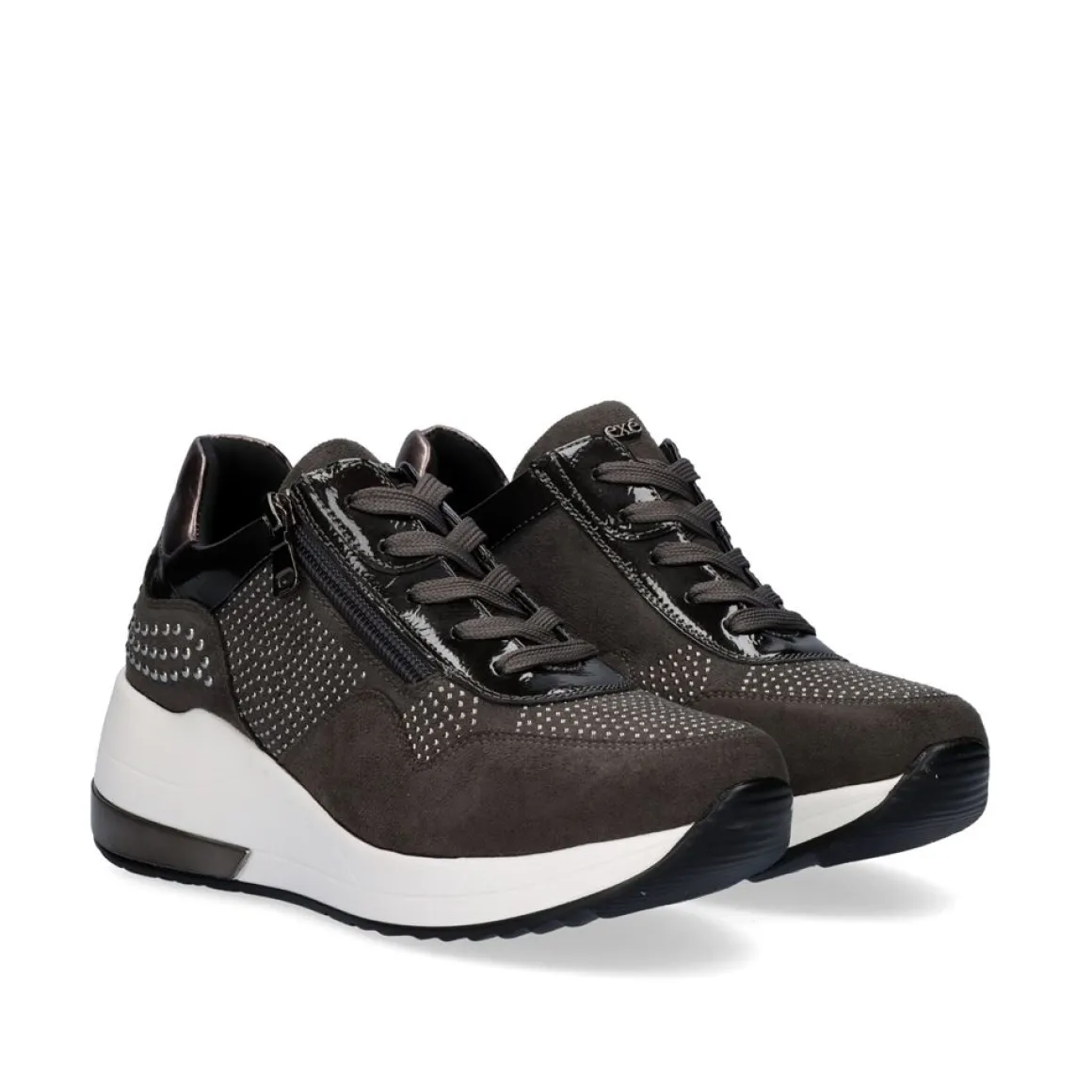 Sneaker Plataforma Ex34 Em Cinza
